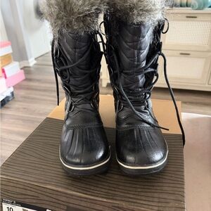 SOREL Black Fur-Lined Winter Boots